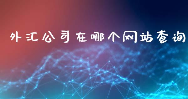 外汇公司在哪个网站查询_https://wap.lxcailiao.com_融资担保_第1张