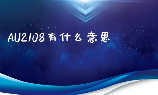 AU2108有什么意思_https://wap.lxcailiao.com_融资担保_第1张