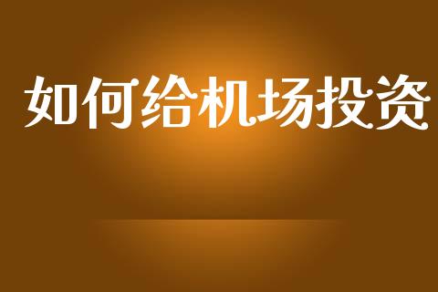 如何给机场投资_https://wap.lxcailiao.com_金融监管_第1张