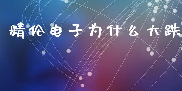 精伦电子为什么大跌_https://wap.lxcailiao.com_股权投资_第1张