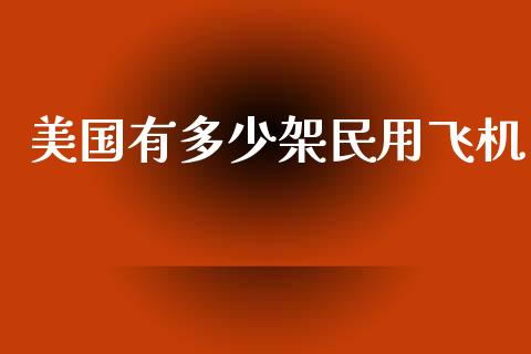 美国有多少架民用飞机_https://wap.lxcailiao.com_融资担保_第1张