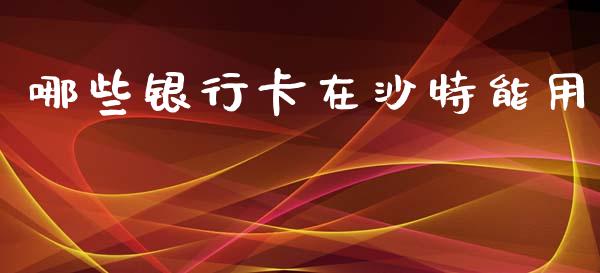 哪些银行卡在沙特能用_https://wap.lxcailiao.com_融资担保_第1张