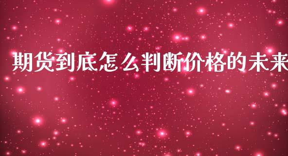 期货到底怎么判断价格的未来_https://wap.lxcailiao.com_财务管理_第1张