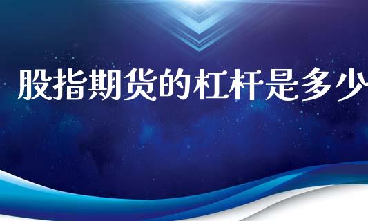 股指期货的杠杆是多少_https://wap.lxcailiao.com_金融监管_第1张