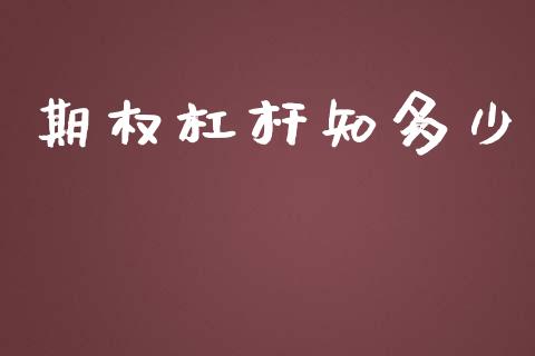 期权杠杆知多少_https://wap.lxcailiao.com_金融监管_第1张