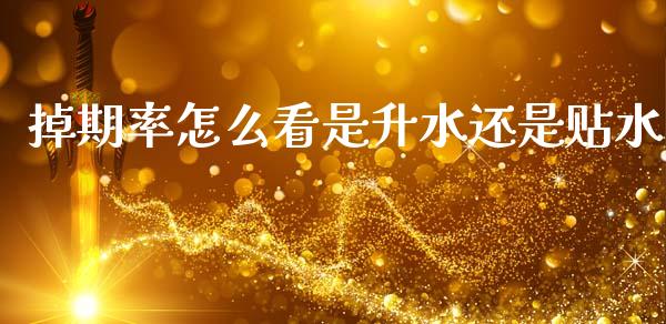 掉期率怎么看是升水还是贴水_https://wap.lxcailiao.com_金融监管_第1张