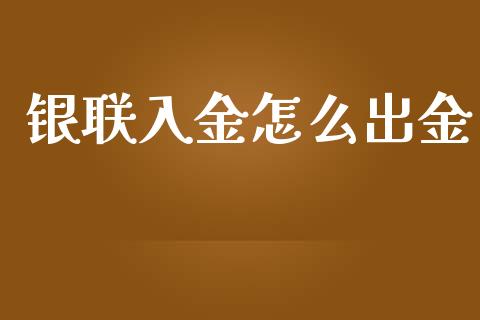 银联入金怎么出金_https://wap.lxcailiao.com_金融监管_第1张