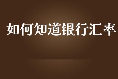如何知道银行汇率_https://wap.lxcailiao.com_金融监管_第1张
