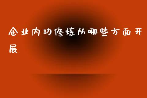 企业内功修炼从哪些方面开展_https://wap.lxcailiao.com_金融监管_第1张