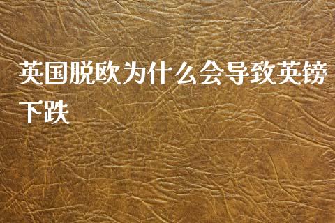 英国脱欧为什么会导致英镑下跌_https://wap.lxcailiao.com_财务管理_第1张