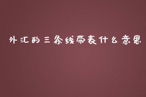 外汇的三条线带表什么意思_https://wap.lxcailiao.com_融资担保_第1张