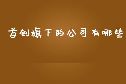 首创旗下的公司有哪些_https://wap.lxcailiao.com_财务管理_第1张