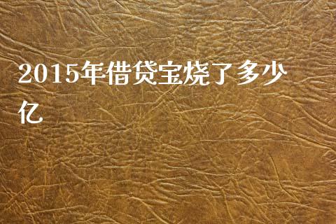 2015年借贷宝烧了多少亿_https://wap.lxcailiao.com_股权投资_第1张