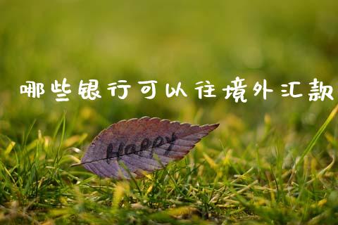 哪些银行可以往境外汇款_https://wap.lxcailiao.com_财务管理_第1张