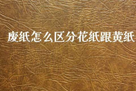 废纸怎么区分花纸跟黄纸_https://wap.lxcailiao.com_融资担保_第1张