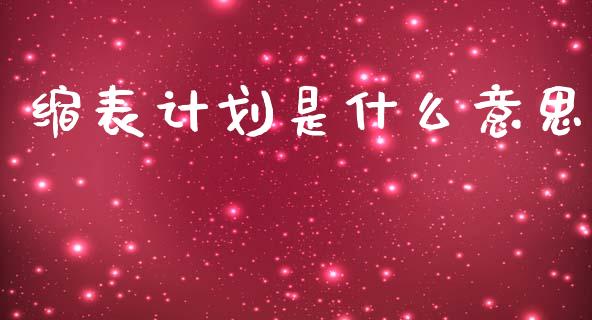 缩表计划是什么意思_https://wap.lxcailiao.com_融资担保_第1张