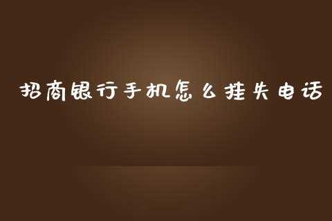 招商银行手机怎么挂失电话_https://wap.lxcailiao.com_财务管理_第1张