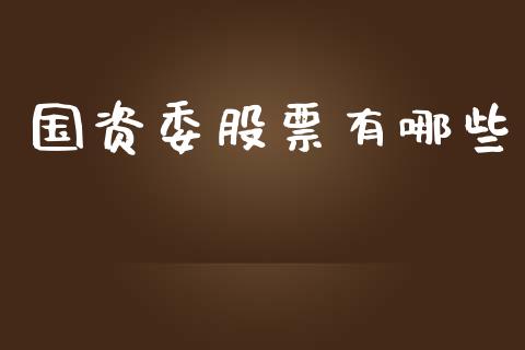 国资委股票有哪些_https://wap.lxcailiao.com_融资担保_第1张