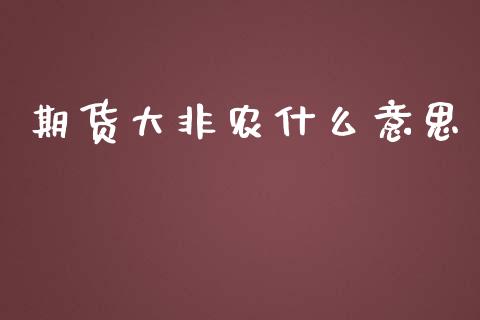 期货大非农什么意思_https://wap.lxcailiao.com_融资担保_第1张
