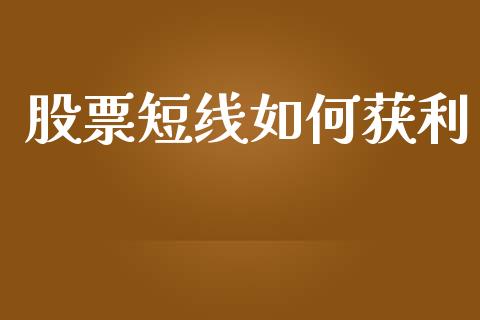 股票短线如何获利_https://wap.lxcailiao.com_融资担保_第1张