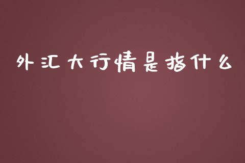 外汇大行情是指什么_https://wap.lxcailiao.com_股权投资_第1张