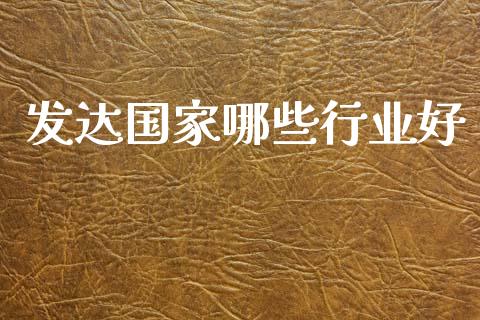 发达国家哪些行业好_https://wap.lxcailiao.com_金融监管_第1张