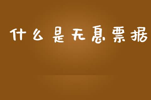 什么是无息票据_https://wap.lxcailiao.com_融资担保_第1张