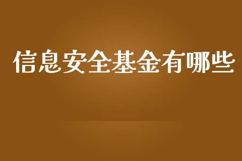 信息安全基金有哪些_https://wap.lxcailiao.com_财务管理_第1张