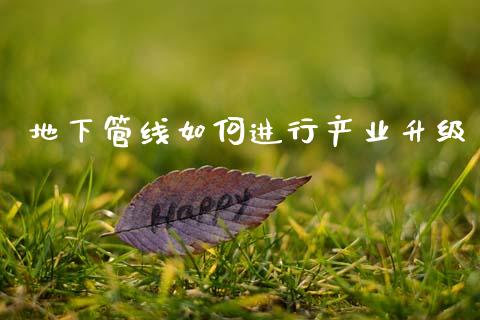 地下管线如何进行产业升级_https://wap.lxcailiao.com_融资担保_第1张