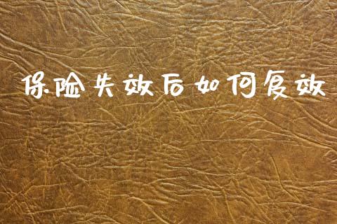 保险失效后如何复效_https://wap.lxcailiao.com_融资担保_第1张