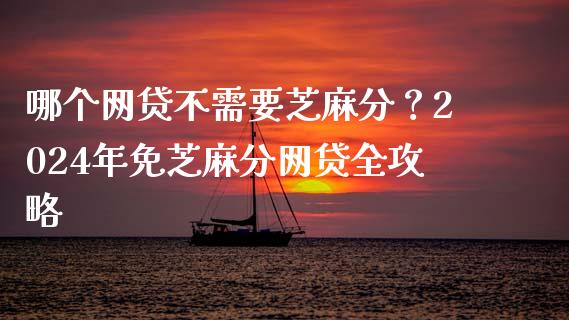 哪个网贷不需要芝麻分？2024年免芝麻分网贷全攻略_https://wap.lxcailiao.com_财务管理_第1张