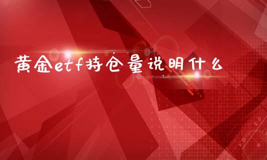 黄金etf持仓量说明什么_https://wap.lxcailiao.com_金融监管_第1张