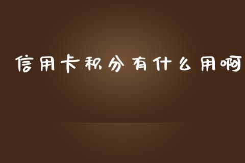 信用卡积分有什么用啊_https://wap.lxcailiao.com_金融监管_第1张