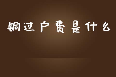 铜过户费是什么_https://wap.lxcailiao.com_融资担保_第1张