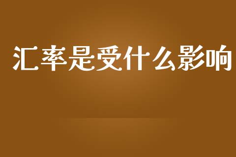 汇率是受什么影响_https://wap.lxcailiao.com_金融监管_第1张