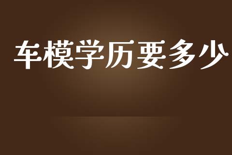 车模学历要多少_https://wap.lxcailiao.com_金融监管_第1张