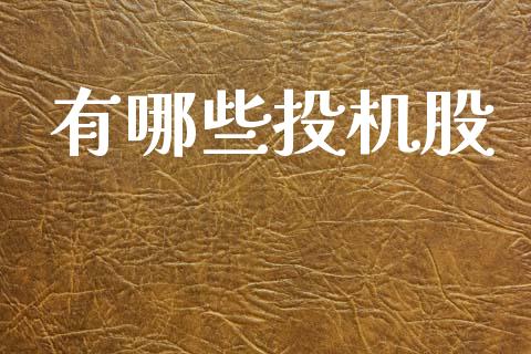 有哪些投机股_https://wap.lxcailiao.com_融资担保_第1张