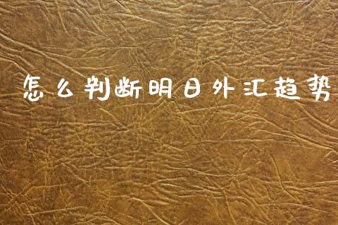 怎么判断明日外汇趋势_https://wap.lxcailiao.com_金融监管_第1张