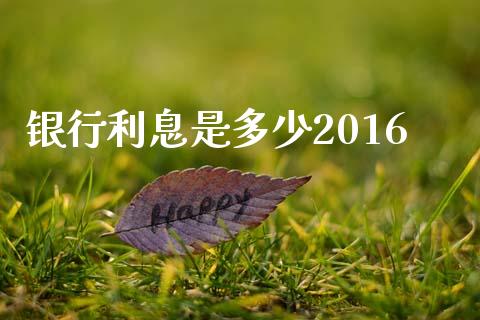 银行利息是多少2016_https://wap.lxcailiao.com_金融监管_第1张