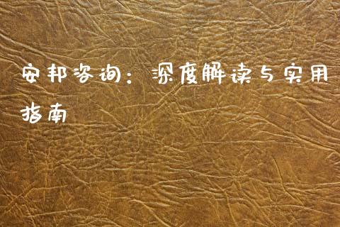 安邦咨询：深度解读与实用指南_https://wap.lxcailiao.com_财务管理_第1张