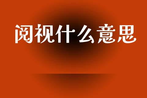 阅视什么意思_https://wap.lxcailiao.com_财务管理_第1张