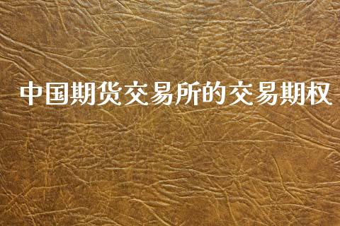 中国期货交易所的交易期权_https://wap.lxcailiao.com_股权投资_第1张