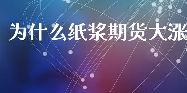为什么纸浆期货大涨_https://wap.lxcailiao.com_融资担保_第1张