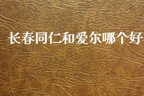 长春同仁和爱尔哪个好_https://wap.lxcailiao.com_财务管理_第1张