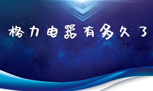 格力电器有多久了_https://wap.lxcailiao.com_股权投资_第1张