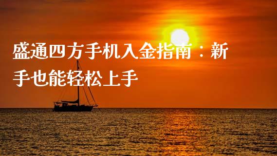 盛通四方手机入金指南：新手也能轻松上手_https://wap.lxcailiao.com_财务管理_第1张