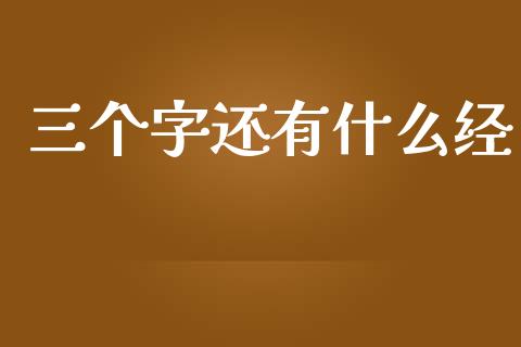 三个字还有什么经_https://wap.lxcailiao.com_融资担保_第1张