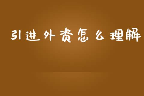 引进外资怎么理解_https://wap.lxcailiao.com_财务管理_第1张