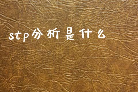 stp分析是什么_https://wap.lxcailiao.com_财务管理_第1张