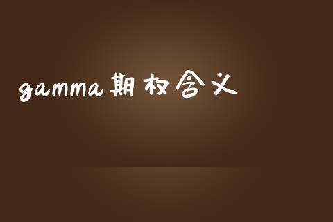 gamma期权含义_https://wap.lxcailiao.com_金融监管_第1张